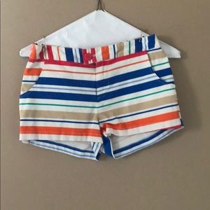 🌺 Anthro Striped shorts red white blue Tulle 4